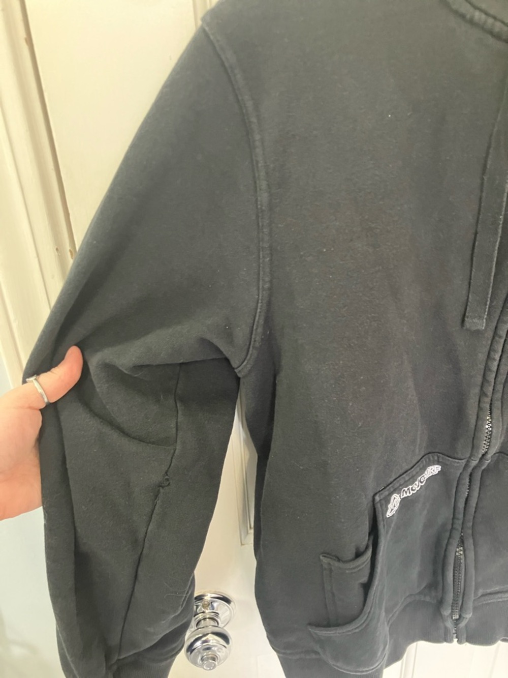 Y2K style Mojo Surf Australia Black Zip-Up Hoodie punk size Large 100% cotton - Picture 9 of 17